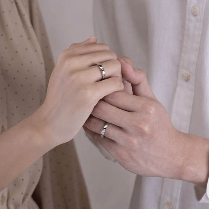 Rings symbolizing the couple's unique connection