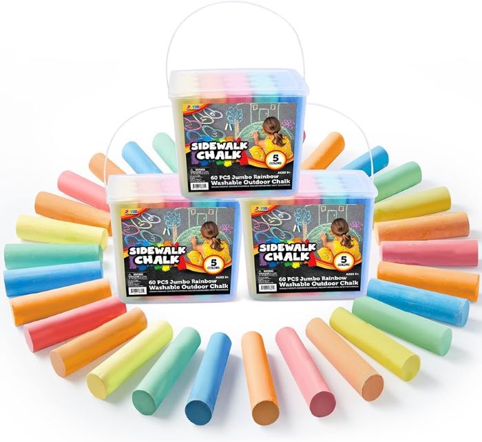 Take artistic endeavors outdoors with an outdoor chalk set that turns sidewalks into colorful canvases.