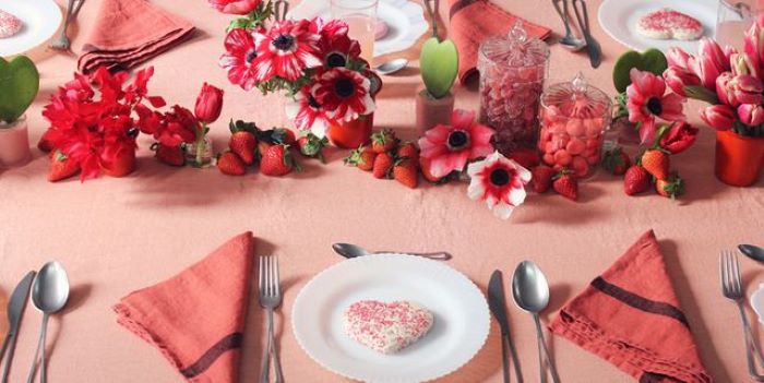 Begin your romantic table setting with a burst of floral splendor.