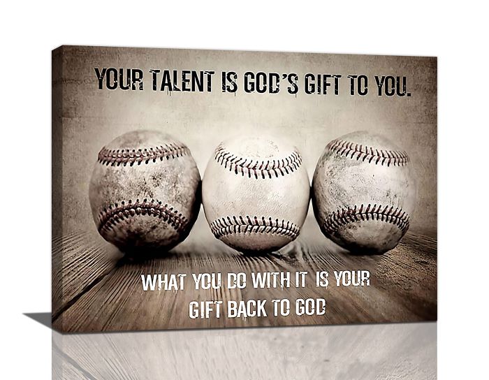 Inspirational Baseball Quote Wall Art